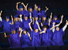 Students graduating from hgih school.